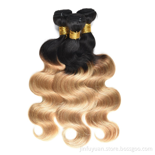 Raw ombre Hair,Virgin Human Hair Body wave Hair,1b/27 # Hair Weave